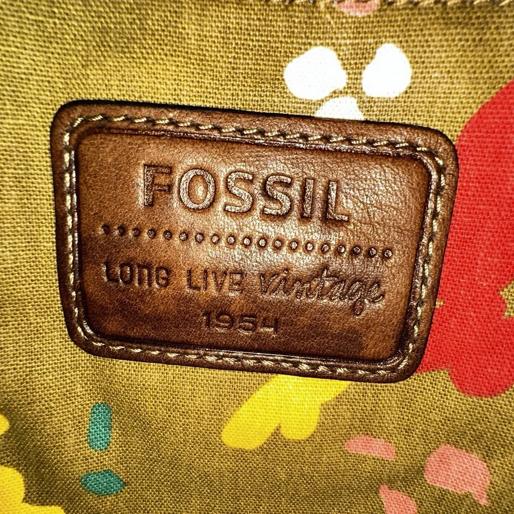 Vintage Fossil Cargo Shoulder Bag Purse Utility Hobo Canvas‎ Safari Yellow - Picture 14 of 16